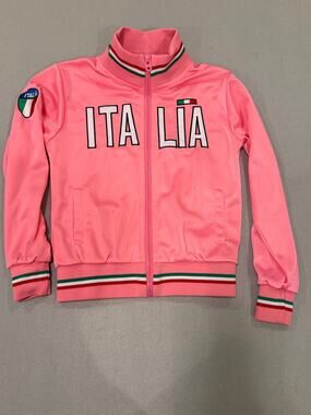 Infinity Italia Italy Youth Track Jacket Size 7/8 pink Embroidered